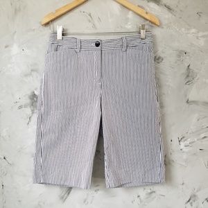 JONES NEW YORK Navy & White Striped Deck Shorts